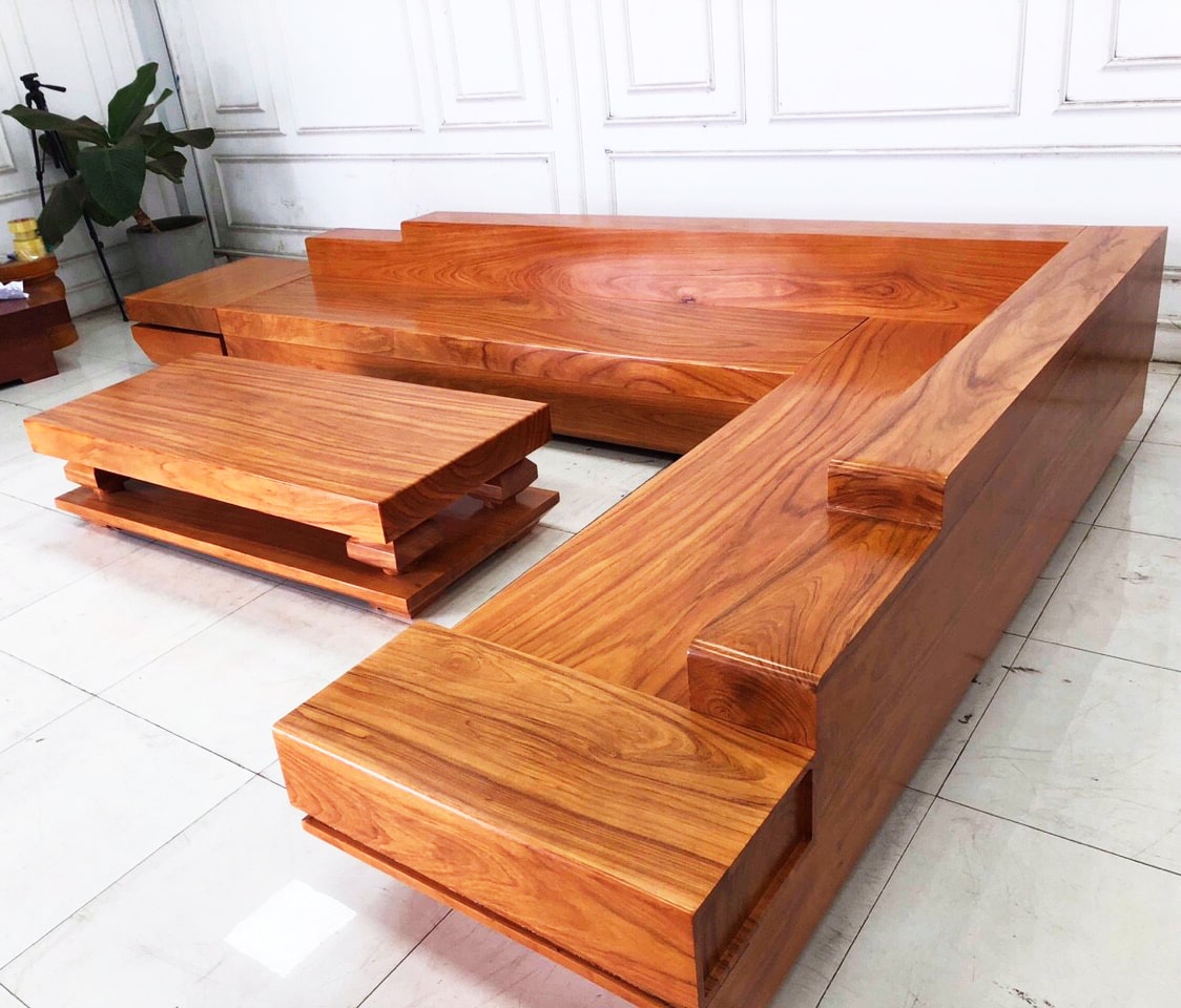 Bộ ghế sofa hộp chữ L gỗ xoan đào SF05 - Nội thất Mạnh Mai