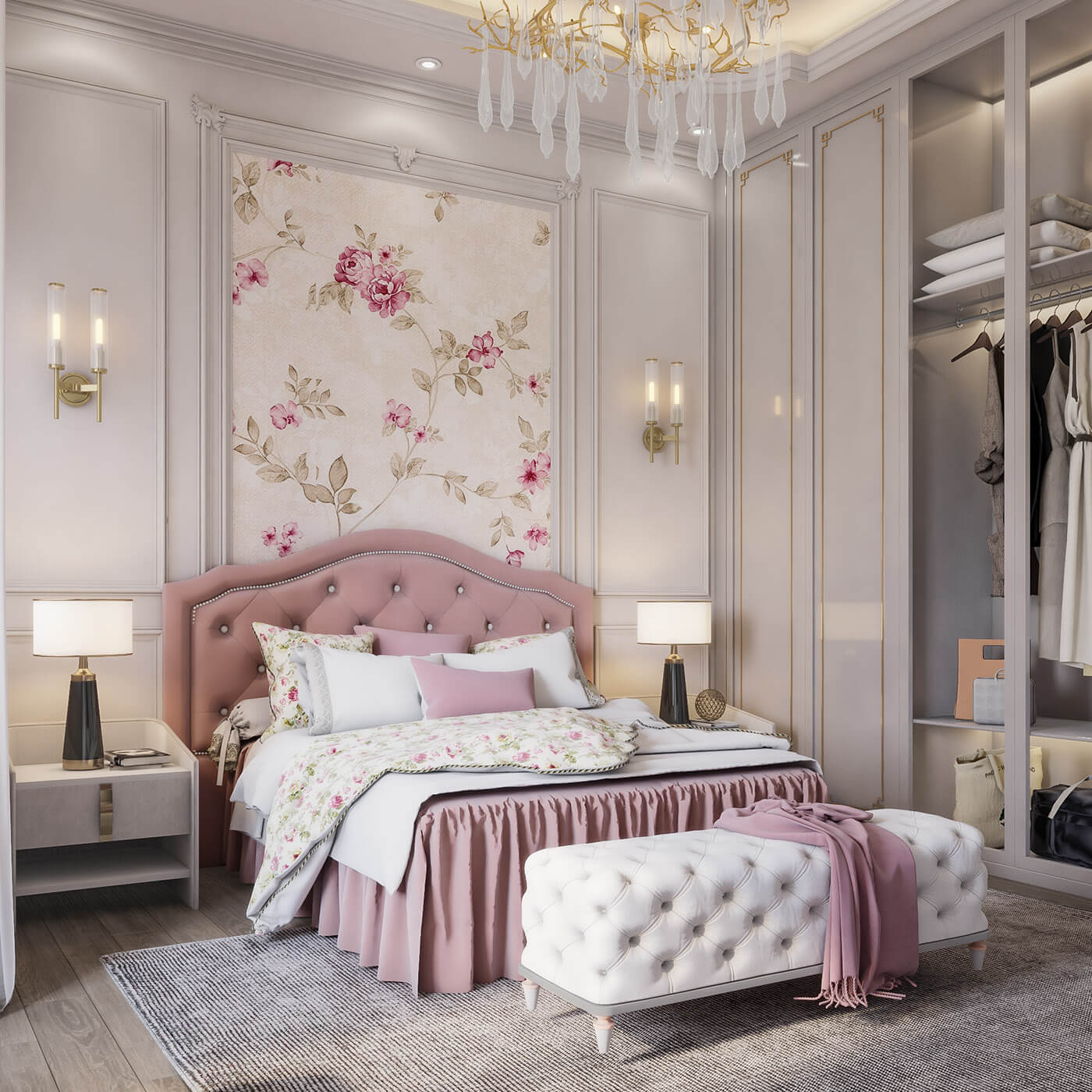 15 Mẫu phòng ngủ bé gái cực kỳ đáng yêu với phong cách tân cổ điển