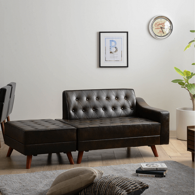 30 mẫu ghế sofa góc da màu đen đẹp cho phòng khách